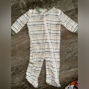 Striped Kids One Piece Pajama-Milkberry bamboo